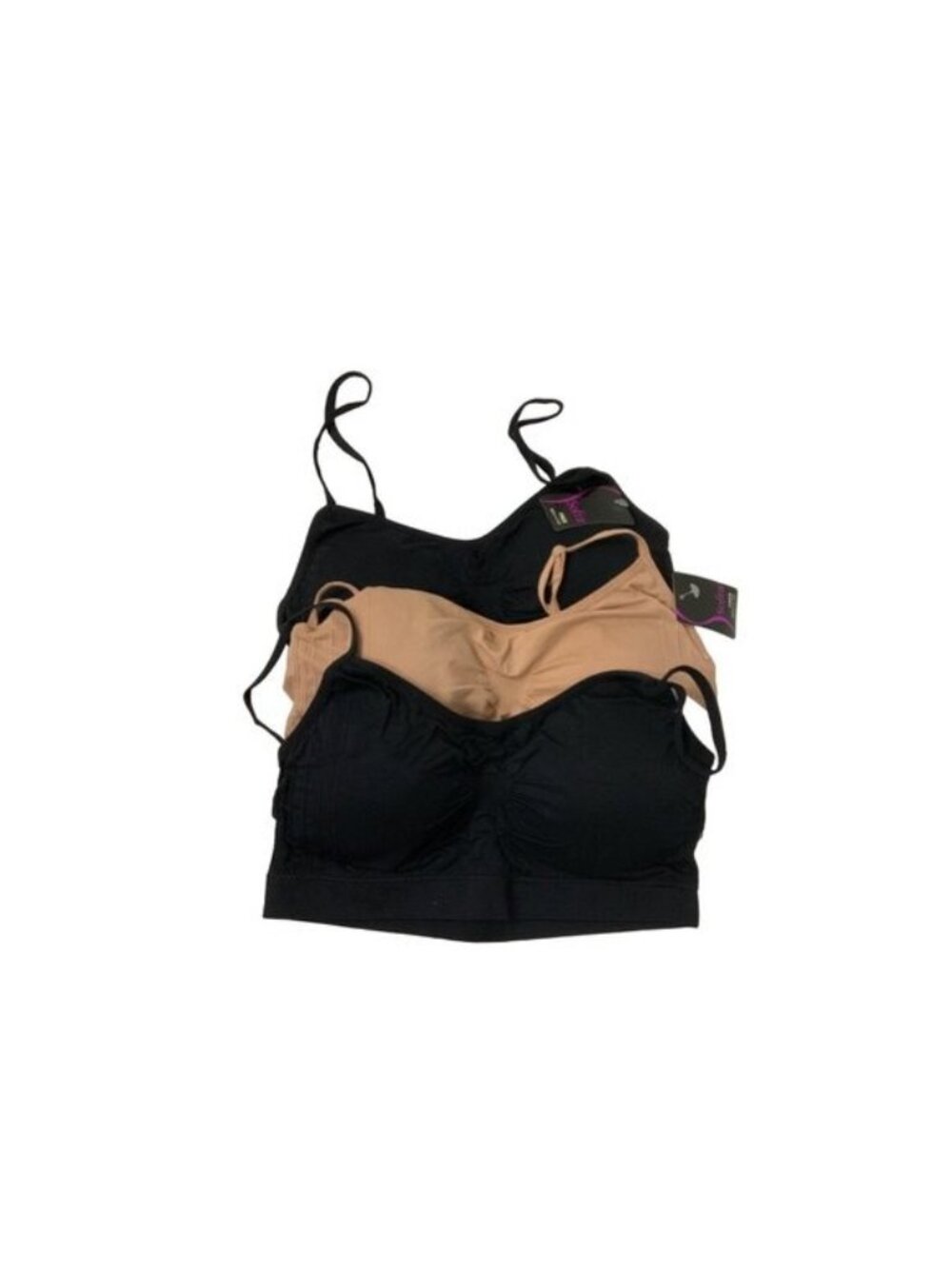 Sofra Bundle Of Three Stretchy Bralettes
